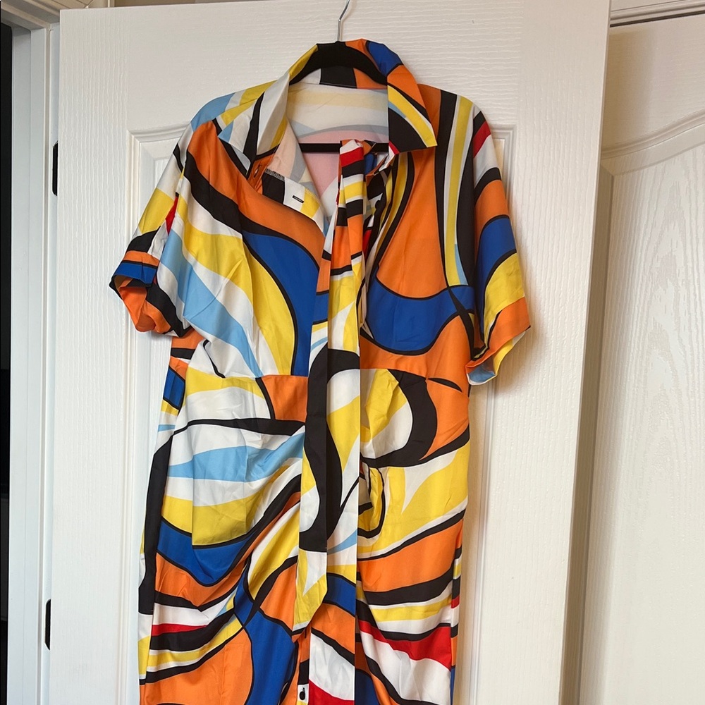 SHEIN Multicolor Abstract Dress